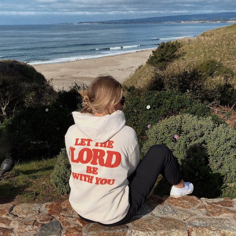 TALENTLESS - WOMEN'S HOODIE - PLEASE WASH YOUR HANDS, Cream w/ Apricot Lettering